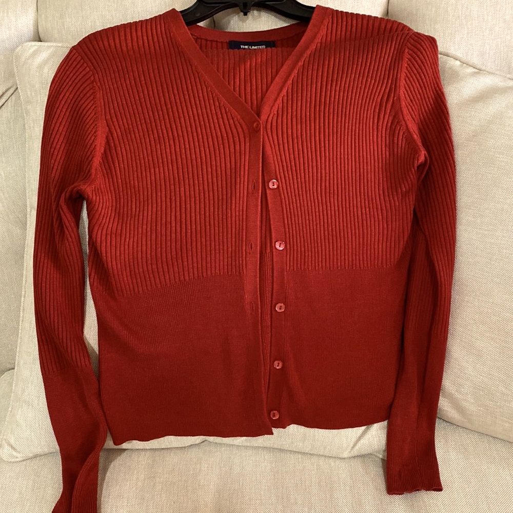 The  Limited SILK soft knit jacket 🧥 burnt orange  size M